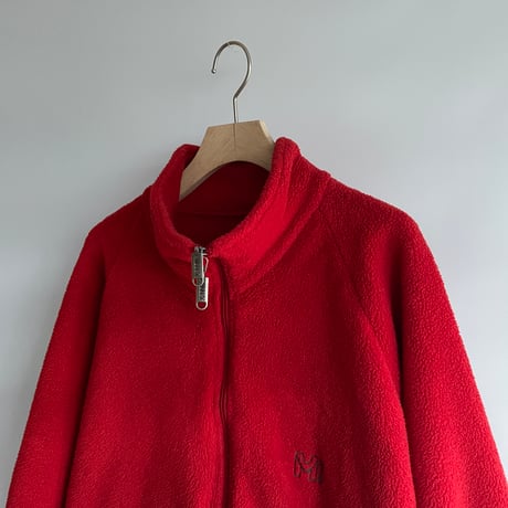 Red zip fleece jacket