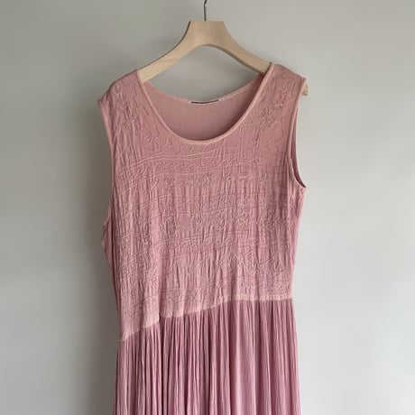 Pink embroidery one-piece