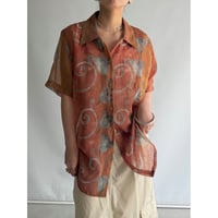 orange nuance sheer shirt