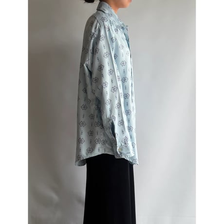 Pale blue satin pattern shirt