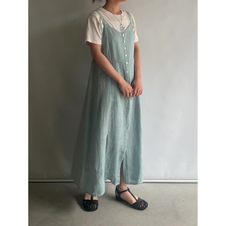 Mint blue linen dress