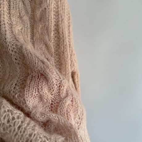 Soft pink cable knit