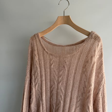 Soft pink cable knit