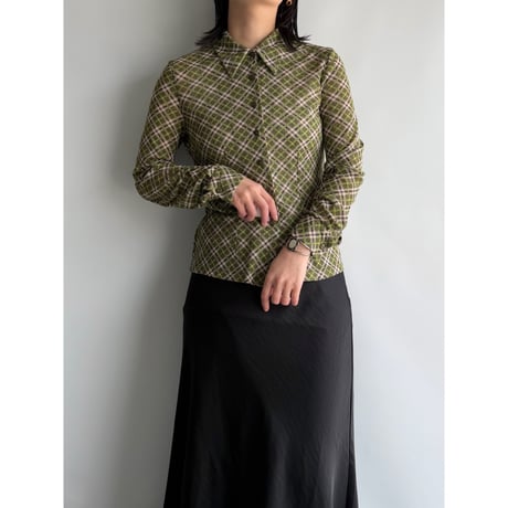 Sier green check shirt