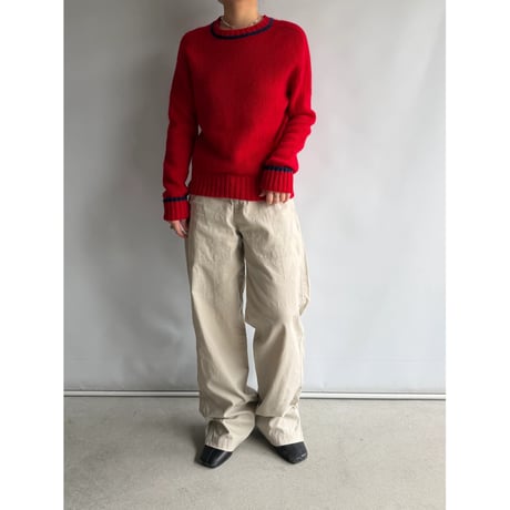 Red knit with lines