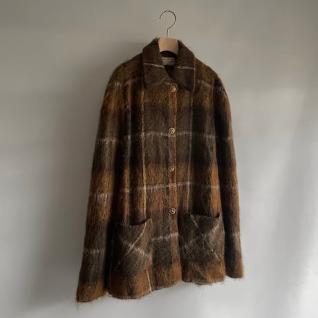 Vintage mohair poncho（brown）