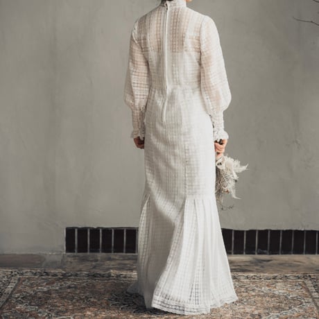 【RENTAL】Full lace high neck dress