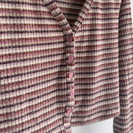 Border short length cardigan