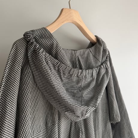 Sheer plaid tops with hood