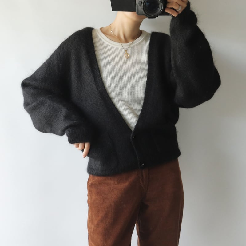 Black mohair cardigan | and C