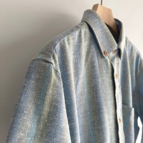 Blue striped short sleeve shirt