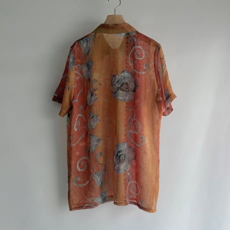 orange nuance sheer shirt