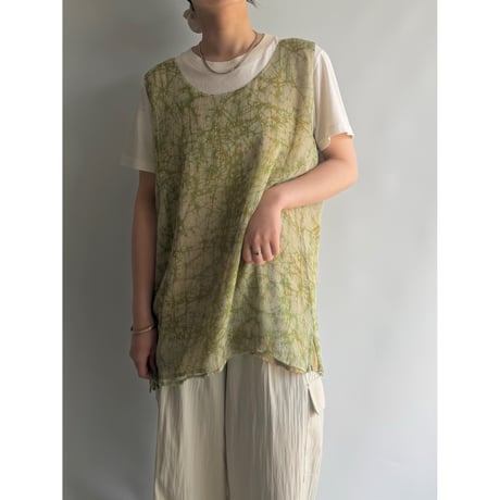 Design sheer sleeveless tops