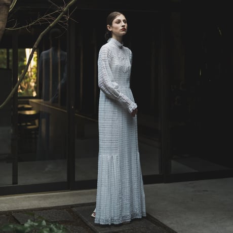 【RENTAL】Full lace high neck dress