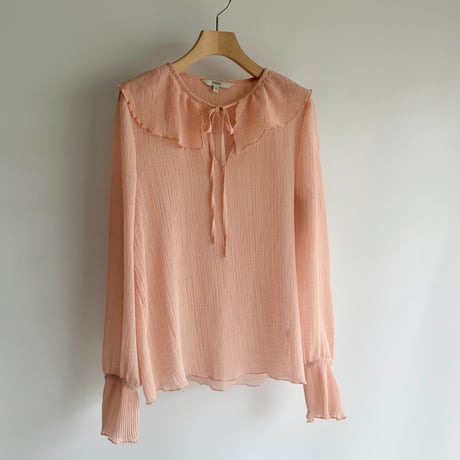 Sheer frill blouse