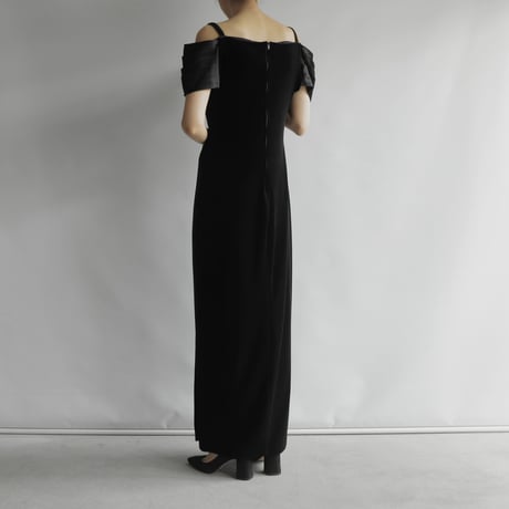 Off-shoulder velor dress