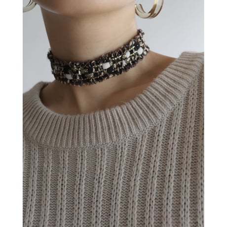 Tweed braid choker