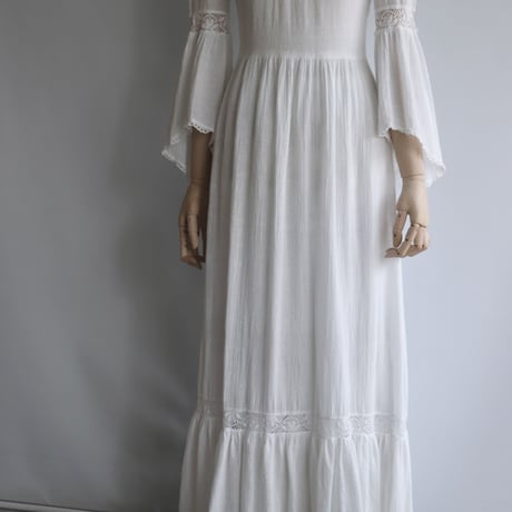 【RENTAL】Gauze cotton tiered dress