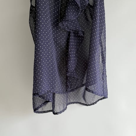 See-through dot pattern ribbon cami