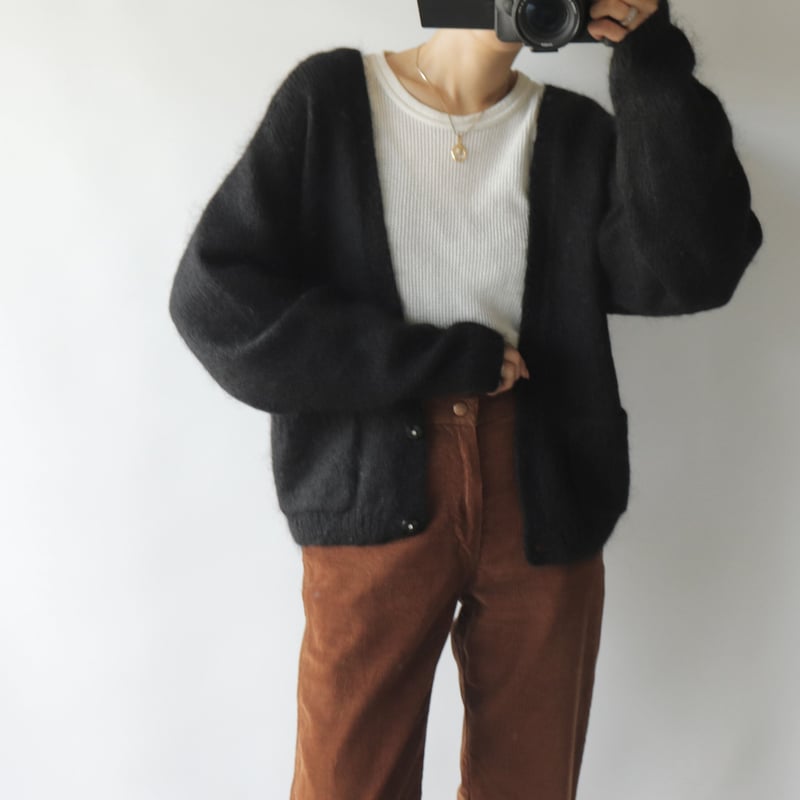 Black mohair cardigan | and C