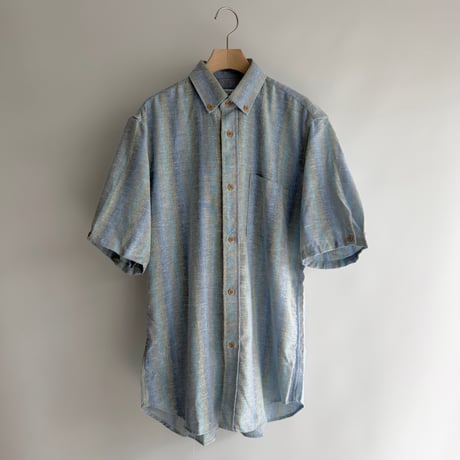Blue striped short sleeve shirt