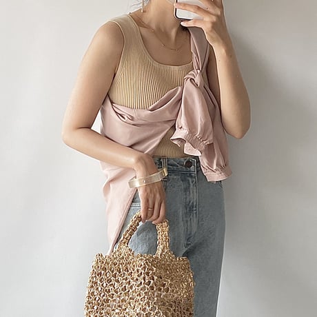 Pink beige high-neck shirt
