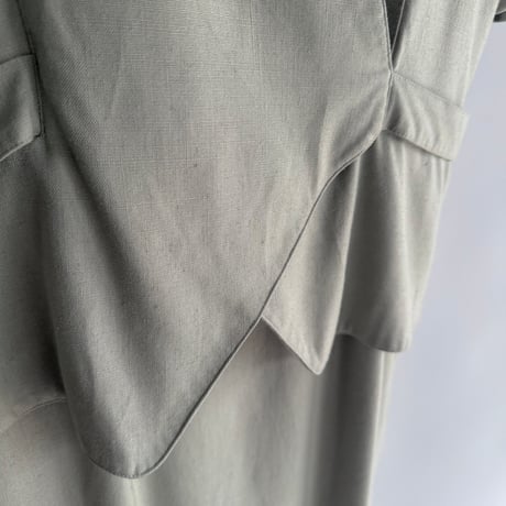 Mint green linen dress