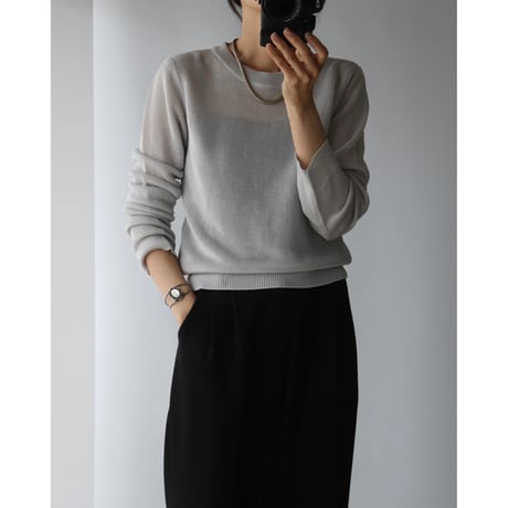 Silver gray sheer knit