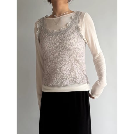 Light gray lace tank top