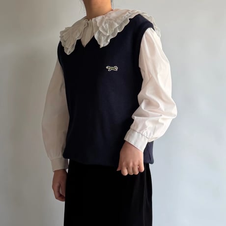 Kitsune embroidery knitted vest
