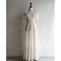 【RENTAL】Pleated ruffle tiered dress