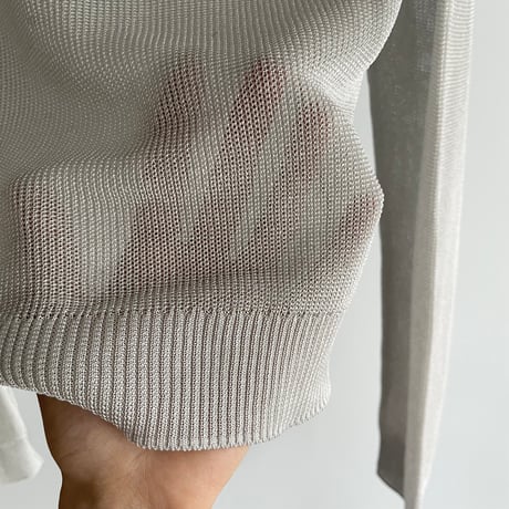 Silver gray sheer knit