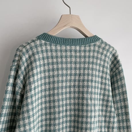 Gingham check cardigan