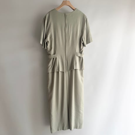 Mint green linen dress