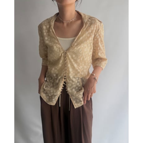 Dot sheer lame tops