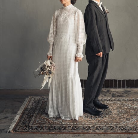 【RENTAL】Full lace high neck dress