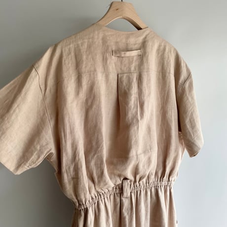 Crew neck linen dress