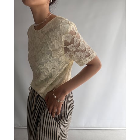 Ivory lace T-shirt