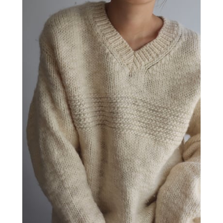 Vnevk white wool knit (men's)