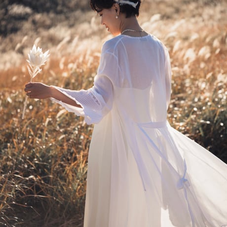 【RENTAL】Gauze long gown