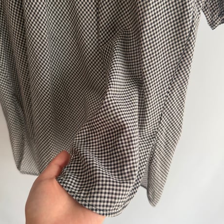 Sheer plaid tops with hood