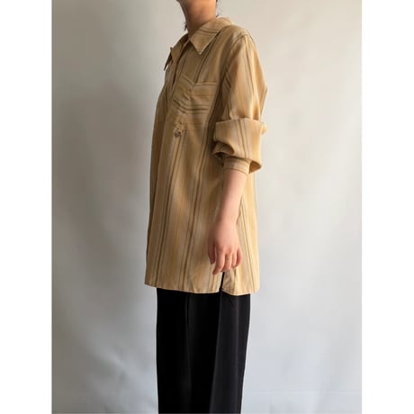 Orange beige striped shirt