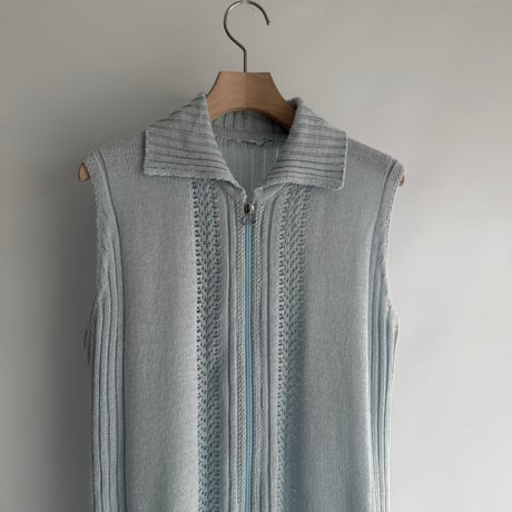Openwork double zip vest