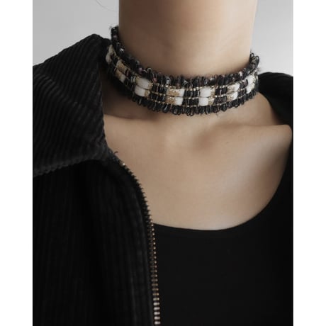 Tweed braid choker