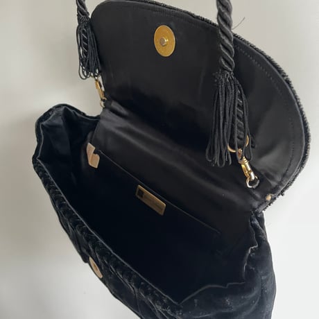Bead embroidery velour bag