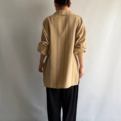 Orange beige striped shirt