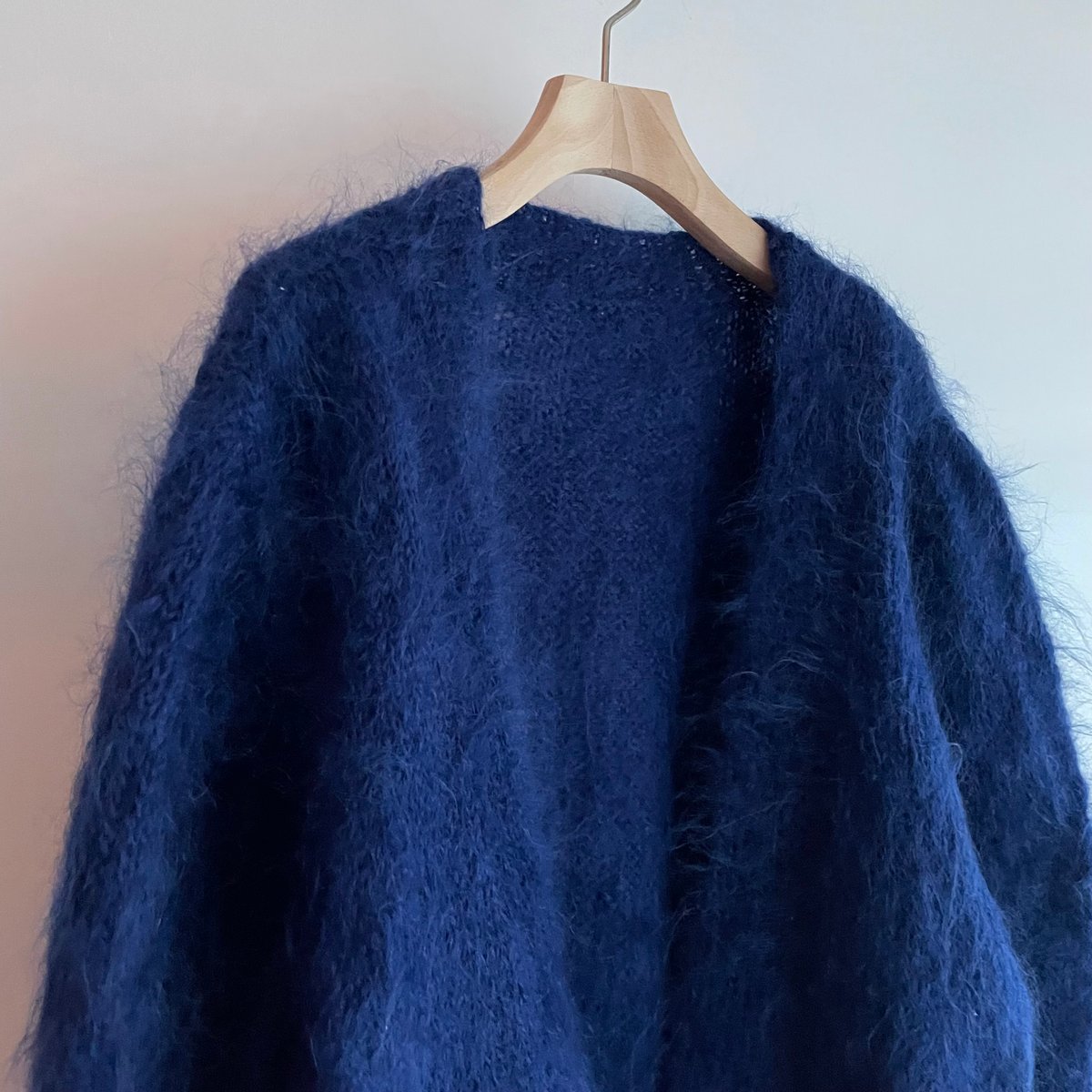 Navy mohair cardigan | and C