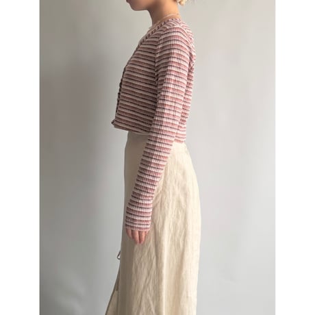 Border short length cardigan