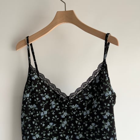 Small flower lace trim cami