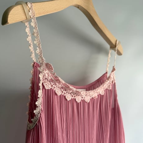 Pink pleated camisole